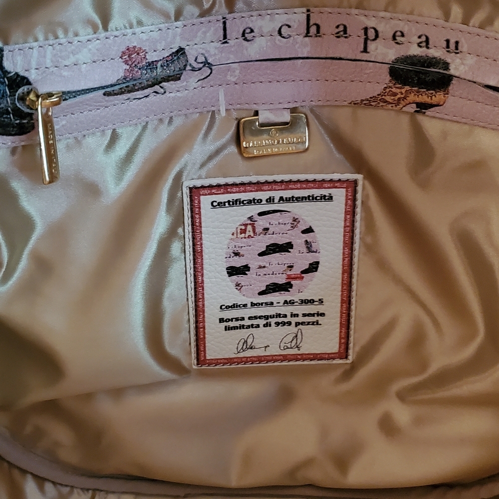 MASSIMO TRULLI Limited-Edition Pink Leather Canteen Crossbody Tote - Picture 14 of 17